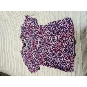 Women's Leopard Print Scrub Top